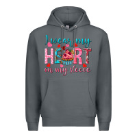Rock I wear my heart on my sleeve Valentine's Day Premium Hoodie - HowdyJamesFarm