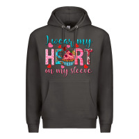 Smoke I wear my heart on my sleeve Valentine's Day Premium Hoodie - HowdyJamesFarm