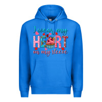 True Royal I wear my heart on my sleeve Valentine's Day Premium Hoodie - HowdyJamesFarm