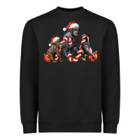 Black christmas chimpanzee and gorilla Heavyweight Sweatshirt - LillyAllenDesigns