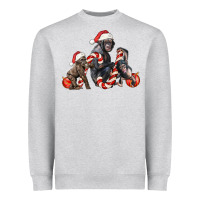 Heather Grey christmas chimpanzee and gorilla Heavyweight Sweatshirt - LillyAllenDesigns