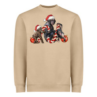 Mushroom christmas chimpanzee and gorilla Heavyweight Sweatshirt - LillyAllenDesigns