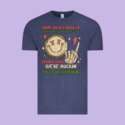 Some Days I Rock It Some Days It Rocks Me Either W Vintage Tee Designed By Maliassmallbusiness