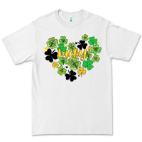 White lucky heart shaped clover Premium Tee - AdoDesignShop