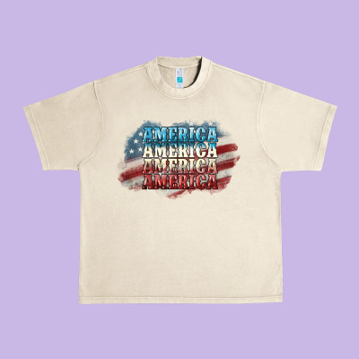 America America Urban Heavy Tee Designed By Nancycooperartshop