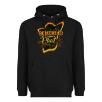 Black Remember your roots Heavyweight Hoodie - HowdyJamesFarm