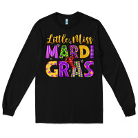 Black little miss mardi gras Long Sleeve Tee - LillyAllenDesigns