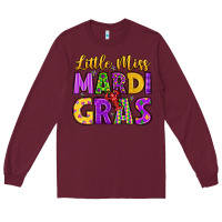 Burgundy little miss mardi gras Long Sleeve Tee - LillyAllenDesigns