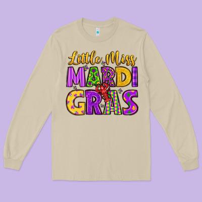 Little Miss Mardi Gras Long Sleeve Tee Designed By Lillyallendesigns