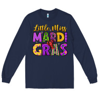 Navy little miss mardi gras Long Sleeve Tee - LillyAllenDesigns