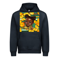 Navy juneteenth afro girl seamless pattern Urban Hoodie - BundleAndBundleShop