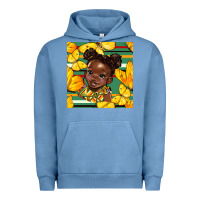 Pigment Pebble Blue juneteenth afro girl seamless pattern Urban Hoodie - BundleAndBundleShop