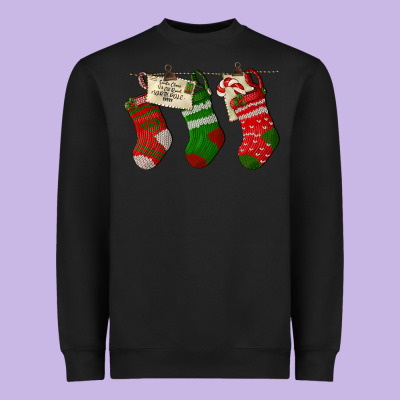 Christmas Socks With Santa Letter Heavyweight Sweatshirt Designed By Lillyallendesigns