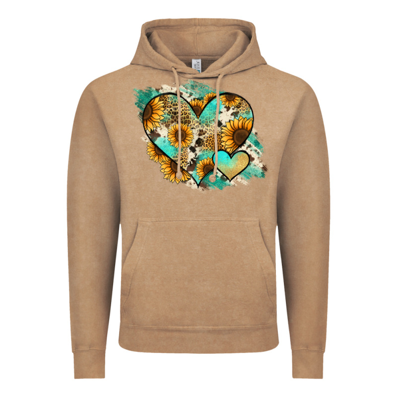Leopard Sunflower Cowhide Glitter Heart Vintage Hoodie by Jasminsmagicworld | Teevron