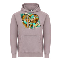 Vintage Zinc Leopard Sunflower Cowhide Glitter Heart Vintage Hoodie - Jasminsmagicworld