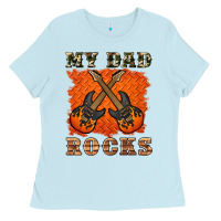Baby Blue my dad rock Ladies Tee - Artiststas