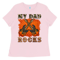 Bubblegum Pink my dad rock Ladies Tee - Artiststas