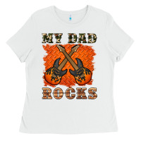 White my dad rock Ladies Tee - Artiststas