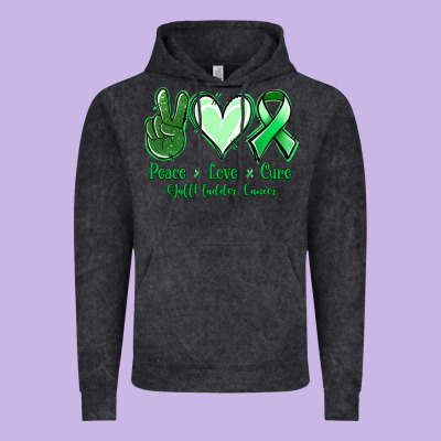 Peace Love Cure Gallbladder Cancer Vintage Hoodie Designed By Nancycooperartshop