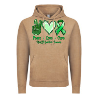 Vintage Coffee Peace love cure Gallbladder Cancer Vintage Hoodie - NancyCooperArtShop