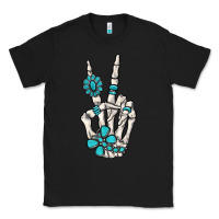 Black turquoise gemstone skeleton hand Classic Tee - MaliasSmallBusiness