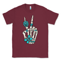 Burgundy turquoise gemstone skeleton hand Classic Tee - MaliasSmallBusiness