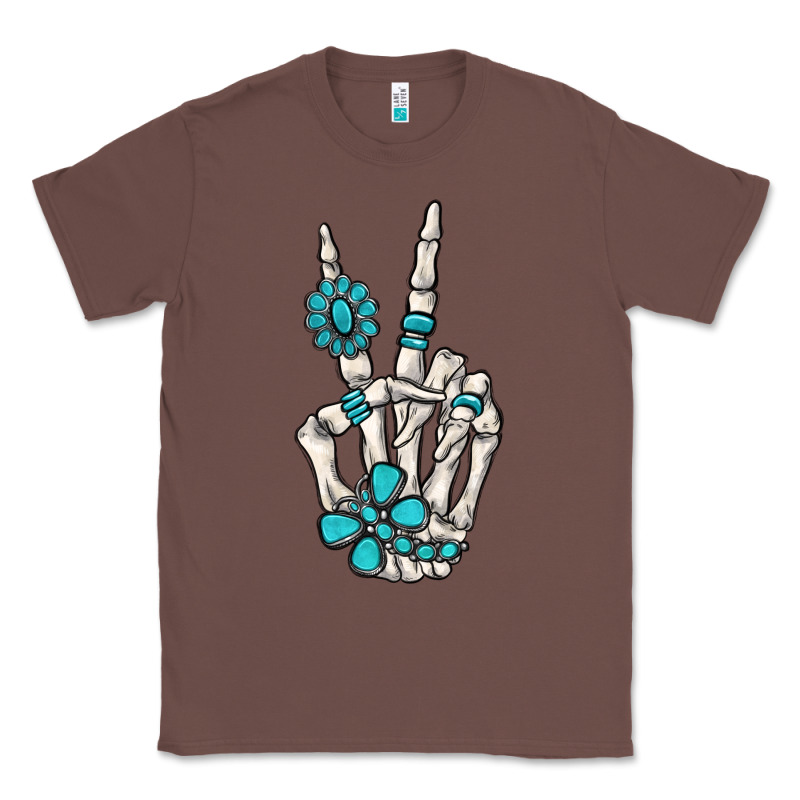 Turquoise Gemstone Skeleton Hand Classic Tee by MaliasSmallBusiness | Teevron