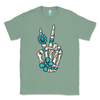 Sage turquoise gemstone skeleton hand Classic Tee - MaliasSmallBusiness