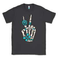 Smoke turquoise gemstone skeleton hand Classic Tee - MaliasSmallBusiness