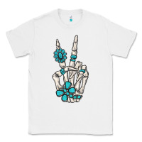 White turquoise gemstone skeleton hand Classic Tee - MaliasSmallBusiness