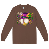 Chestnut mardi gras baseball Long Sleeve Tee - LillyAllenDesigns