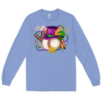 Colony Blue mardi gras baseball Long Sleeve Tee - LillyAllenDesigns