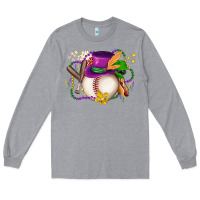 Heather Grey mardi gras baseball Long Sleeve Tee - LillyAllenDesigns