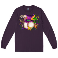 Plum mardi gras baseball Long Sleeve Tee - LillyAllenDesigns