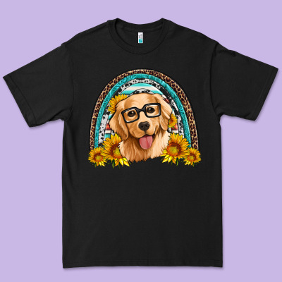 Golden Retriever Rainbow Premium Tee Designed By Artiststas