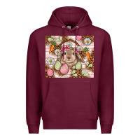 Burgundy Easter Bunny tumbler Easter Day Premium Hoodie - HowdyJamesFarm