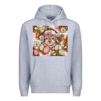 Heather Grey Easter Bunny tumbler Easter Day Premium Hoodie - HowdyJamesFarm
