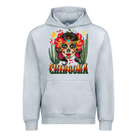 Heather Grey chingona sugar skull Urban Hoodie - BundleAndBundleShop