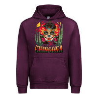 Mauve Wine chingona sugar skull Urban Hoodie - BundleAndBundleShop