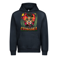 Navy chingona sugar skull Urban Hoodie - BundleAndBundleShop