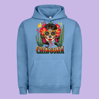 Chingona Sugar Skull Urban Hoodie Designed By Bundleandbundleshop