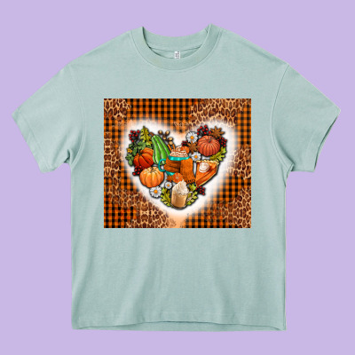 Western Fall Heart Heavy Core Tee Designed By Adodesignshop