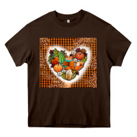 Chocolate Brown western fall heart Heavy Core Tee - AdoDesignShop