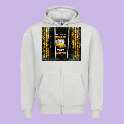 They See Me Rollin' They Waitin' School Bus Zipper Hoodie Designed By Tumblerdesignbyshophia