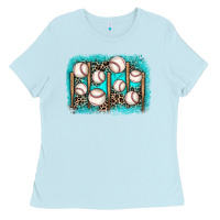 Baby Blue baseball background Ladies Tee - JahusDesignShop