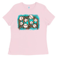 Bubblegum Pink baseball background Ladies Tee - JahusDesignShop