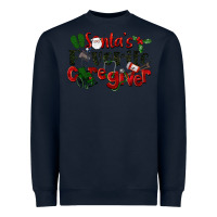 Navy Santa's Favorite Caregiver Christmas Heavyweight Sweatshirt - LillyAllenDesigns
