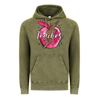 Vintage Olive teacher lightning bolt valentine s day Vintage Hoodie - MaliasSmallBusiness