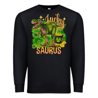 Black St. Patrick's day lucky Saurus Premium Sweatshirt - HowdyJamesFarm