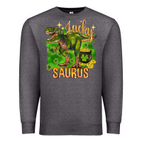 Charcoal Heather St. Patrick's day lucky Saurus Premium Sweatshirt - HowdyJamesFarm